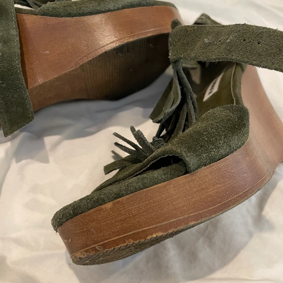 Vintage Steve Madden Suede Platform Wedge Sandals - Picture 4 of 5